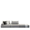 Meroni & Colzani Outdoor Sofas & Benches<Linosa gray textile and leather Outdoor sofa