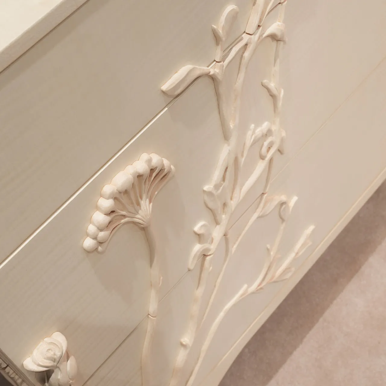 Cafedesart Dressers<Linpha White Maple Wood With 4-Drawers Dresser