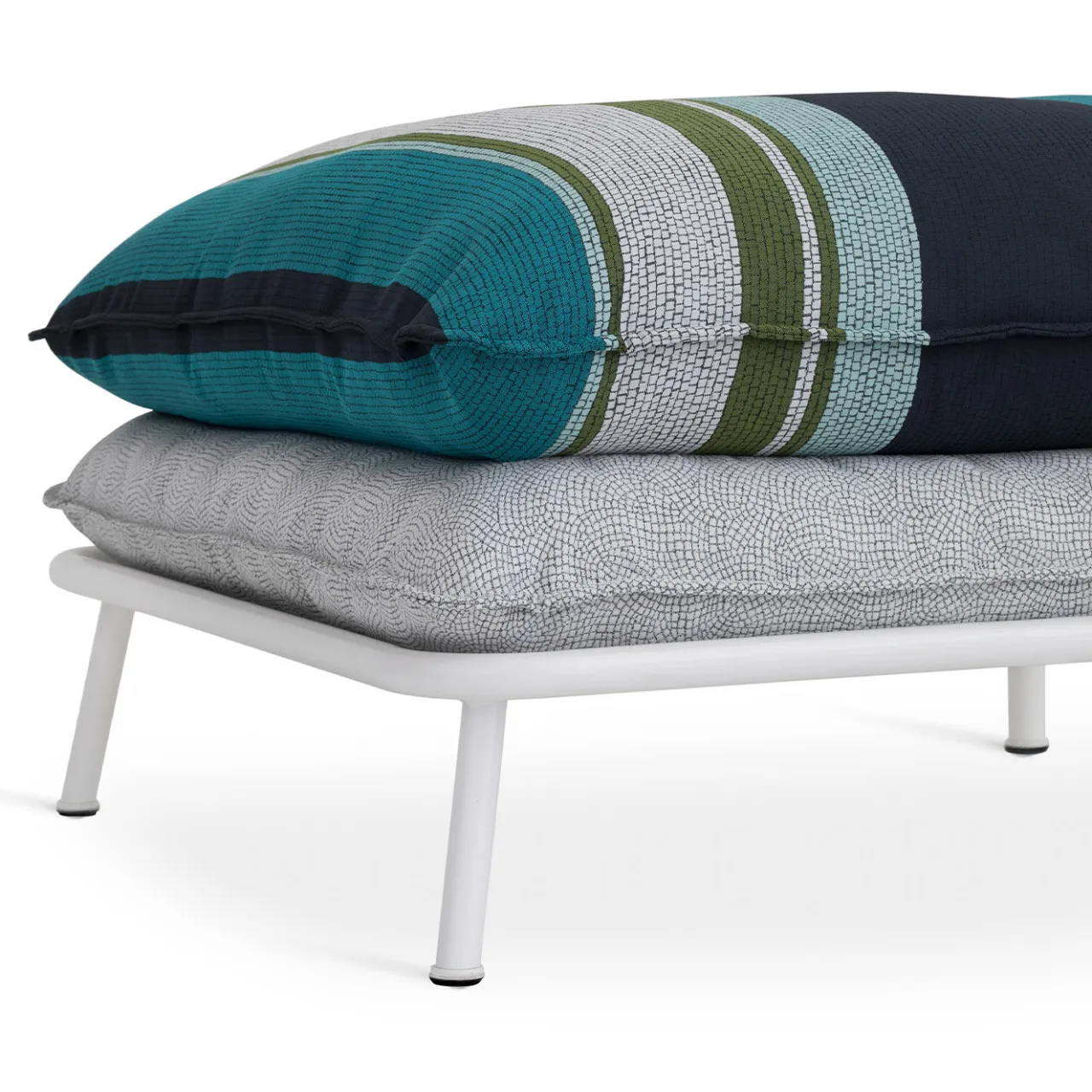 Sicis Other Outdoor Furniture<Lipari Ocean and Ivory Outdoor Pouf