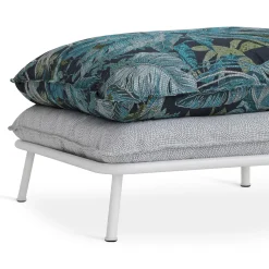 Sicis Other Outdoor Furniture<Lipari Outdoor Pouf Labuan Ocean and Lubuck Ivory Pouf