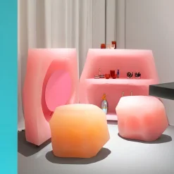 Delvis Unlimited Stools<Lithos III Pink Resin Stool