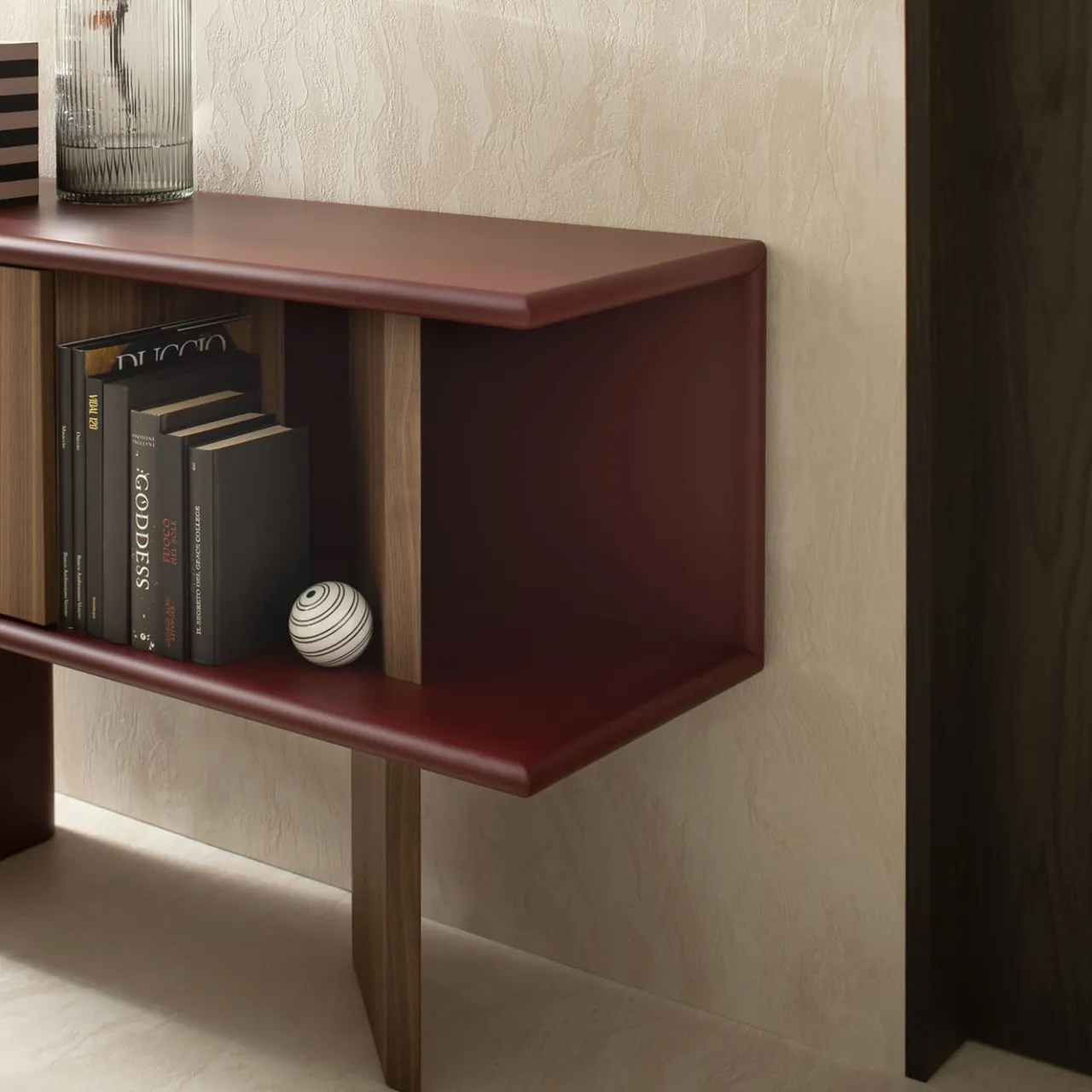 Morica Design Sideboards Buffets<Living Canaletto Walnut Red Small Sideboard