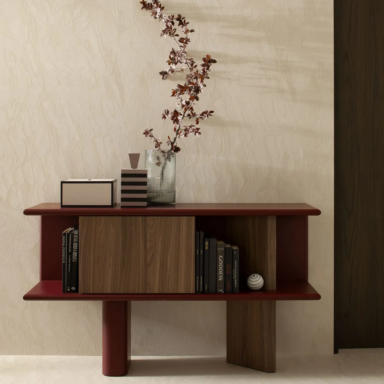 Morica Design Sideboards Buffets<Living Canaletto Walnut Red Small Sideboard