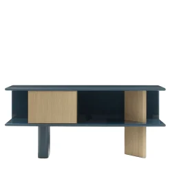 Morica Design Sideboards Buffets<Living Oak Wood and Glossy Blue Medium Sideboard