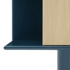 Morica Design Sideboards Buffets<Living Oak Wood and Glossy Blue Medium Sideboard