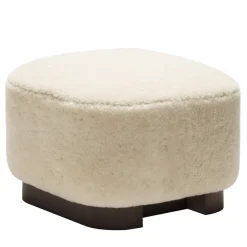 Giobagnara Ottomans & Poufs<Lloyd Cream Wood Low Pouf