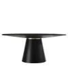 Enrico Pellizzoni Dining Tables<Loop Round Black Leather Table