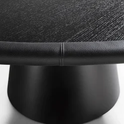 Enrico Pellizzoni Dining Tables<Loop Round Black Leather Table