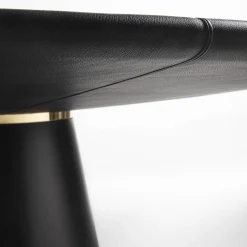 Enrico Pellizzoni Dining Tables<Loop Round Black Leather Table