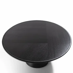 Enrico Pellizzoni Dining Tables<Loop Round Black Leather Table