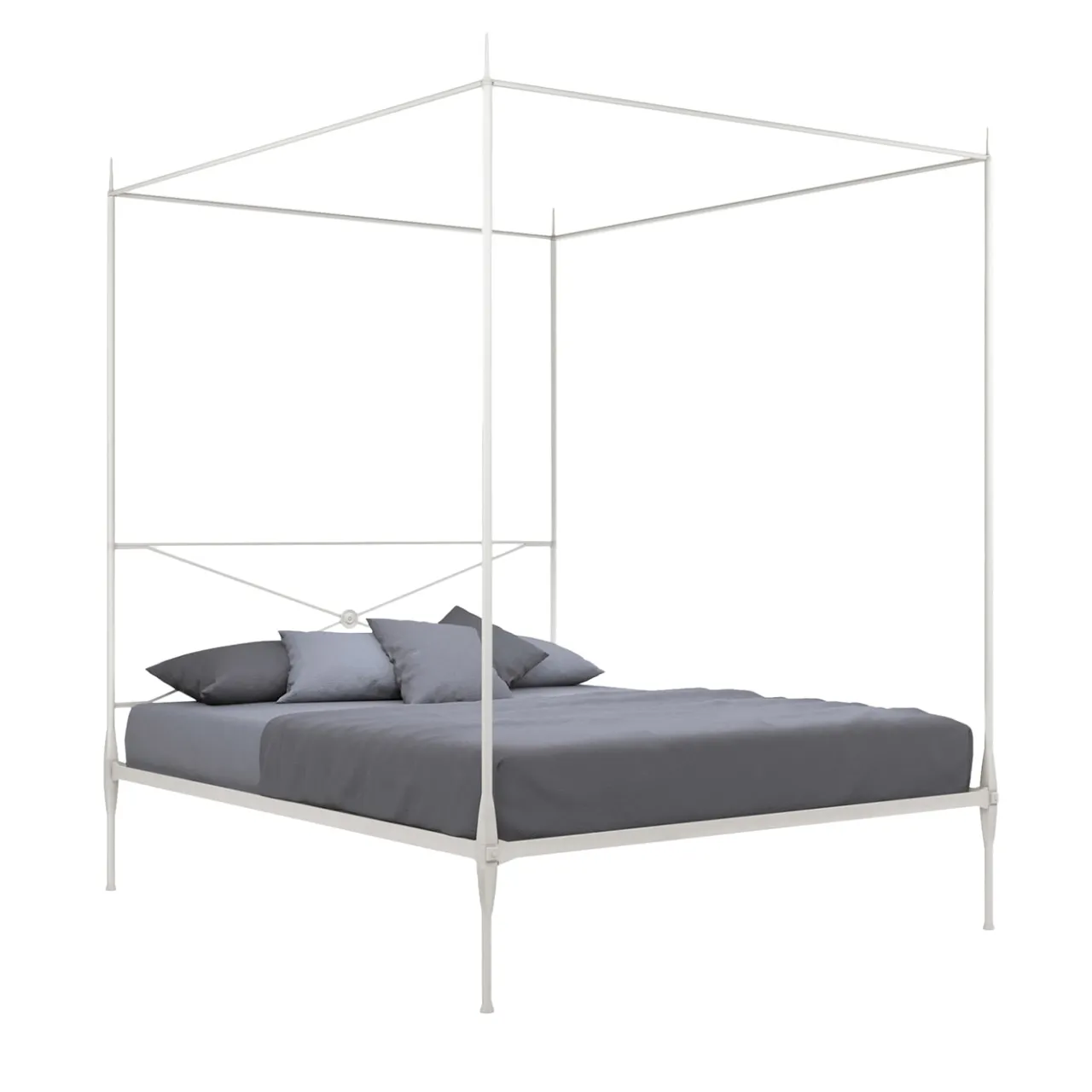 Lispi Beds<Lotto White Iron Canopy Double Bed
