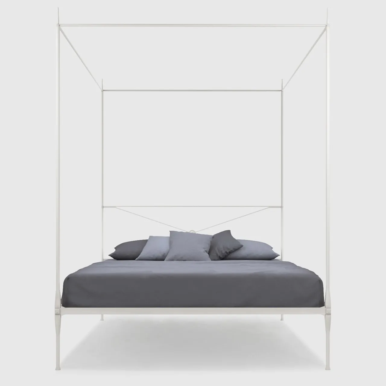 Lispi Beds<Lotto White Iron Canopy Double Bed