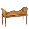 Cugini Lanzani Benches<Louis XVI Brown Velvet Cushion Bench