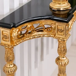CG Capelletti Consoles<Louis XVI-Style Golden & Black Console