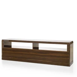 Franco Bianchini Sideboards Buffets<Low Walnut Wood and Metal Hutch FB Collection