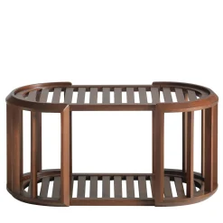 Annibale Colombo Outdoor Coffee Tables<Lucio Oval Iroko Outdoor Coffee Table