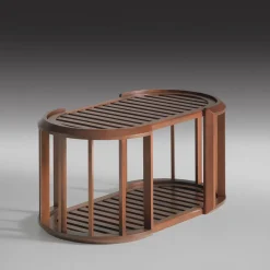 Annibale Colombo Outdoor Coffee Tables<Lucio Oval Iroko Outdoor Coffee Table
