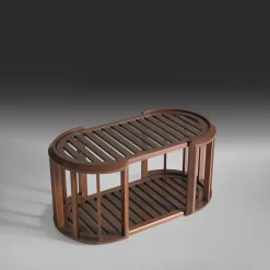 Annibale Colombo Outdoor Coffee Tables<Lucio Oval Iroko Outdoor Coffee Table