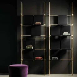 Chelini Bookcases<Ludo Brass Bookcase by Filippo Montaina