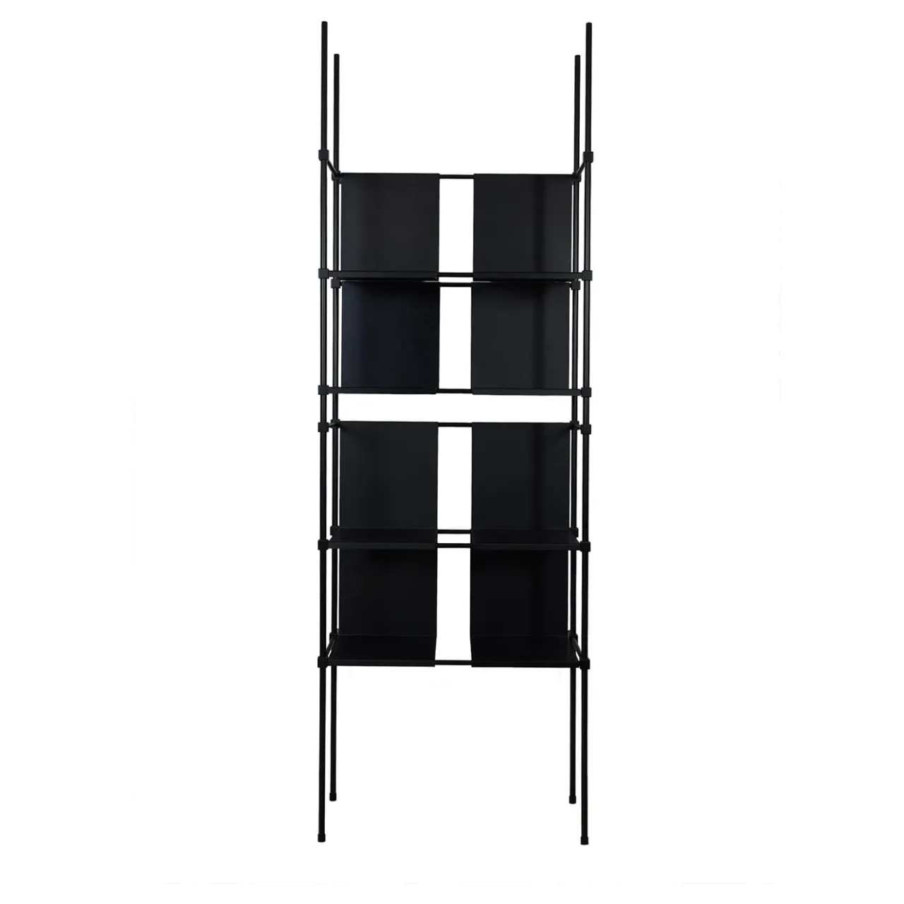 Chelini Bookcases<Ludo Modular Black Bookcase by Filippo Montaina