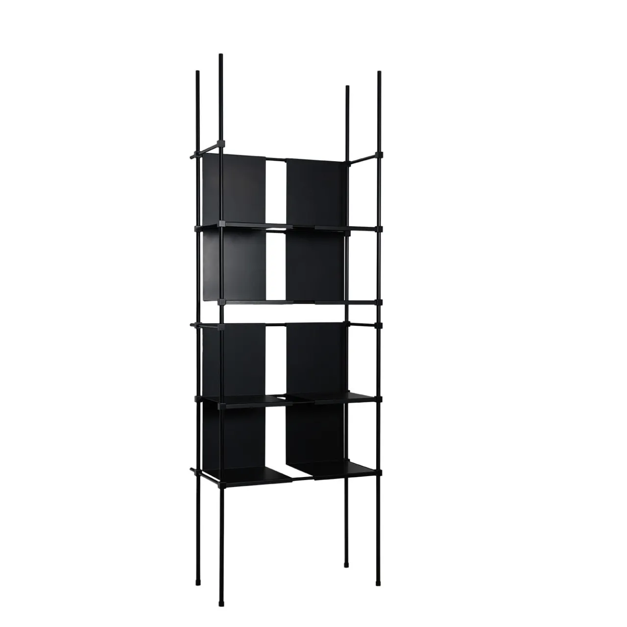 Chelini Bookcases<Ludo Modular Black Bookcase by Filippo Montaina