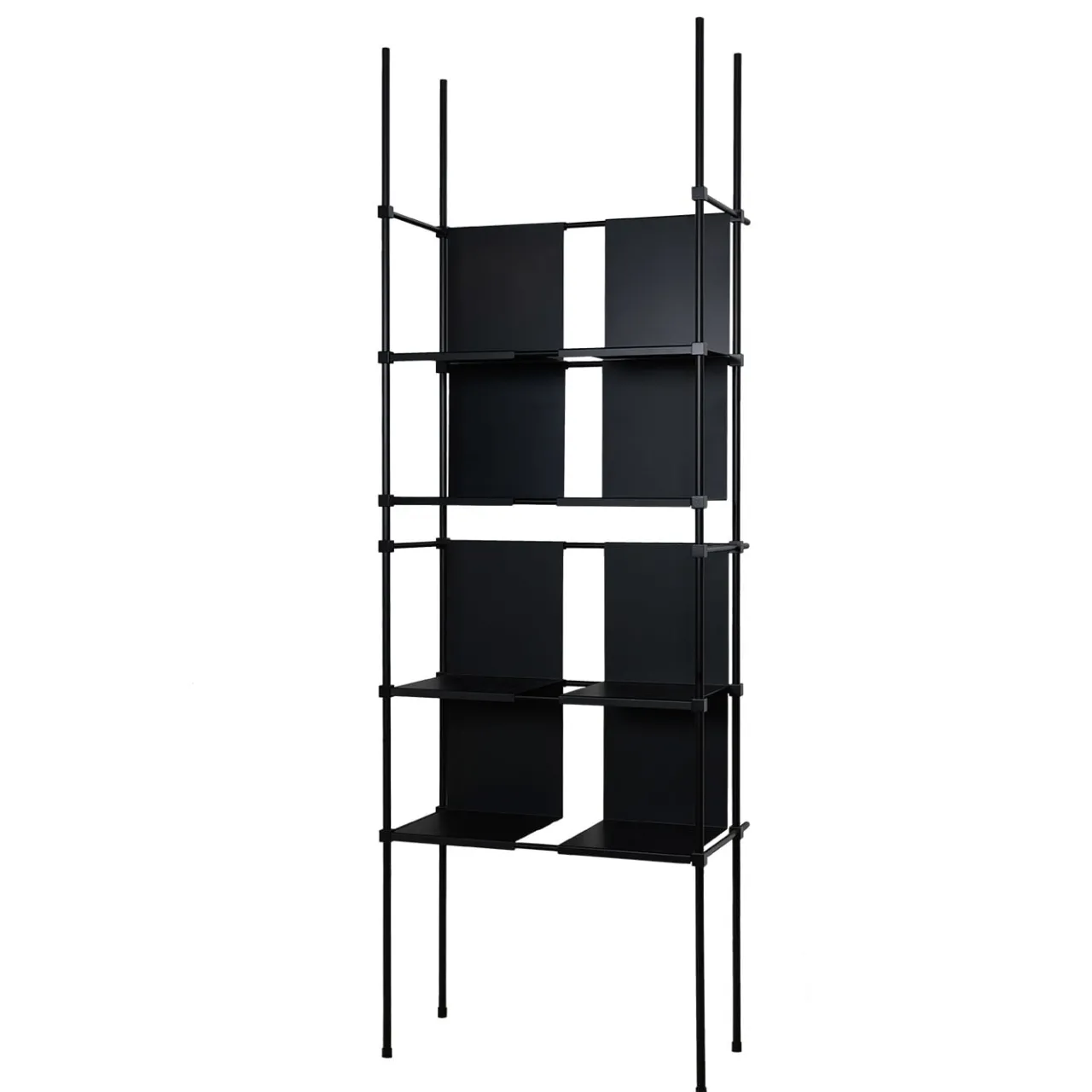 Chelini Bookcases<Ludo Modular Black Bookcase by Filippo Montaina