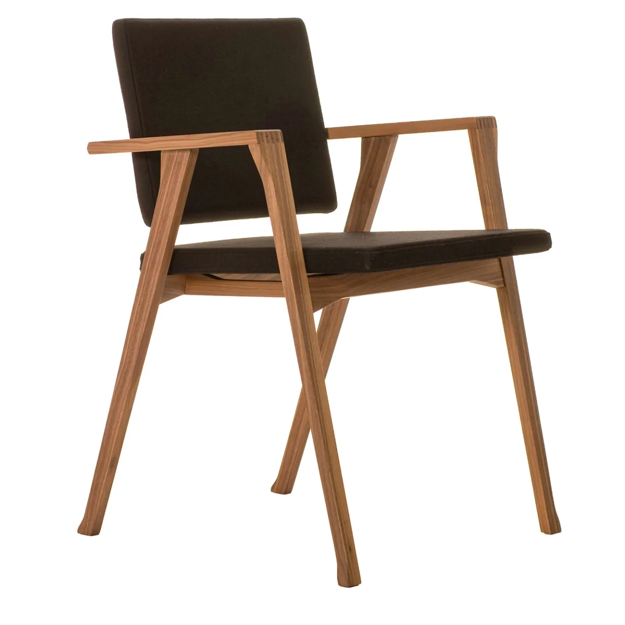 Cassina Chairs<Luisa by Franco Albini - Walnut & Black Upholstery