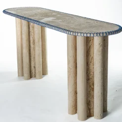 Chendù Consoles<Lulù Travertine & Blue PVC Cord Console