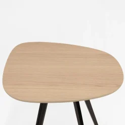 TrabA' Side Tables<Lulo Natural Ash & Black Metal Side Table