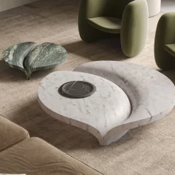 MMairo Coffee Tables<Luna Table in Green Luana and White Carrara Marble