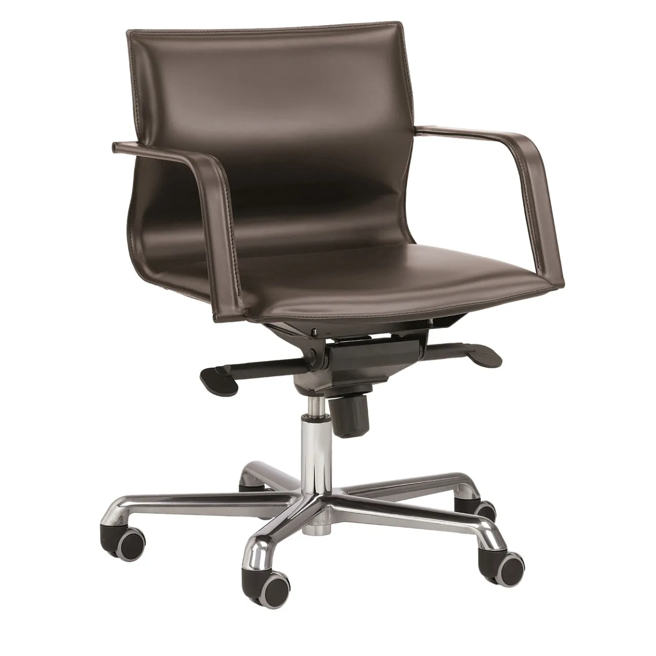 Enrico Pellizzoni Office Chairs<Lybra Brown Leather Swivel Chair