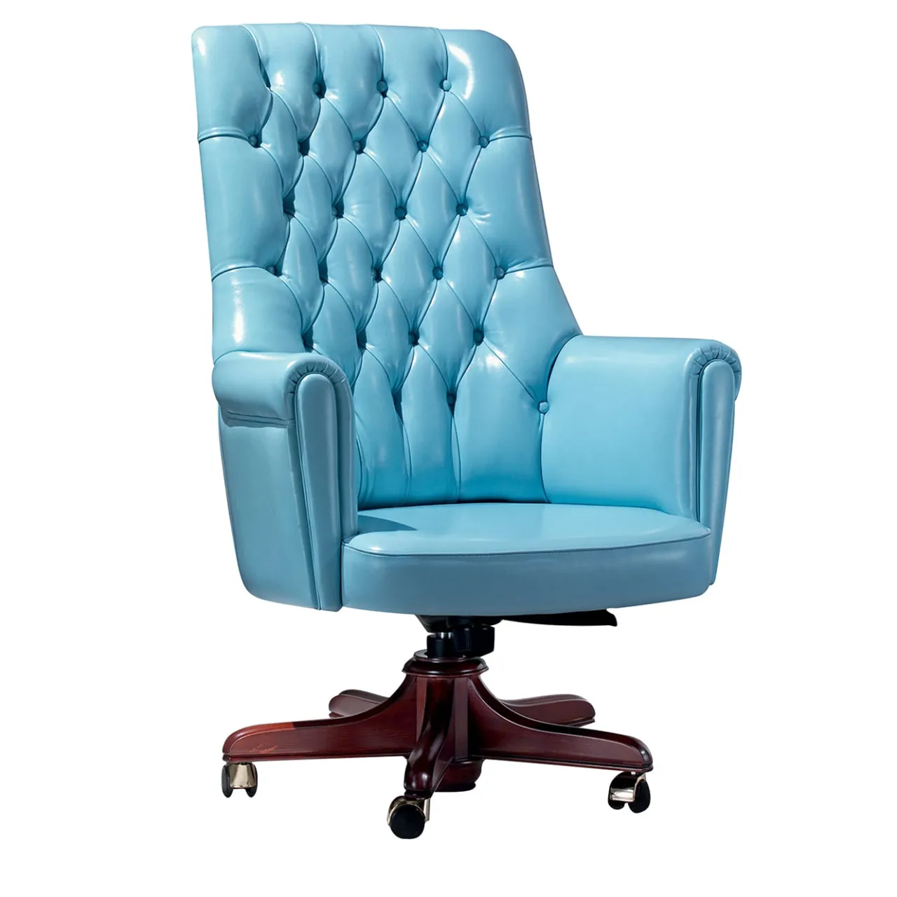 Marzorati Office Chairs<Madison Light Blue Leather Armchair