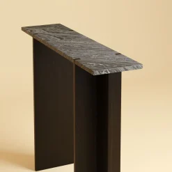 Lebanto Consoles<Maha Black Kenya Marble and Oak Wood Console