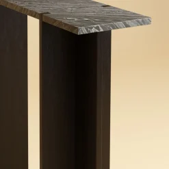 Lebanto Consoles<Maha Black Kenya Marble and Oak Wood Console