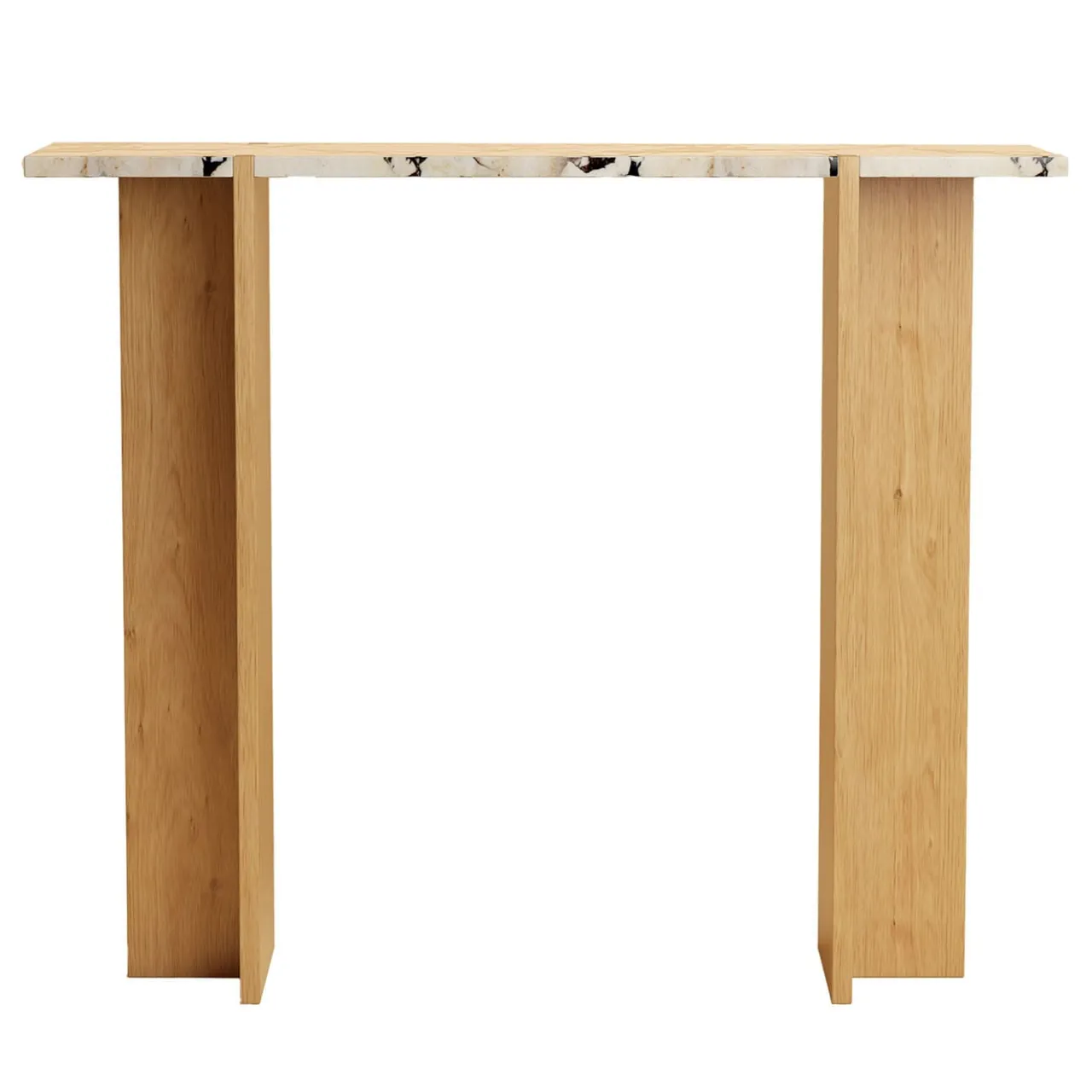 Lebanto Consoles<Maha Calcatta Marble and Oak Wood Console