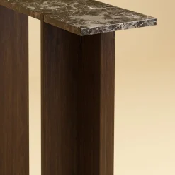 Lebanto Consoles<Maha Emperador Marble and Oak Wood Console