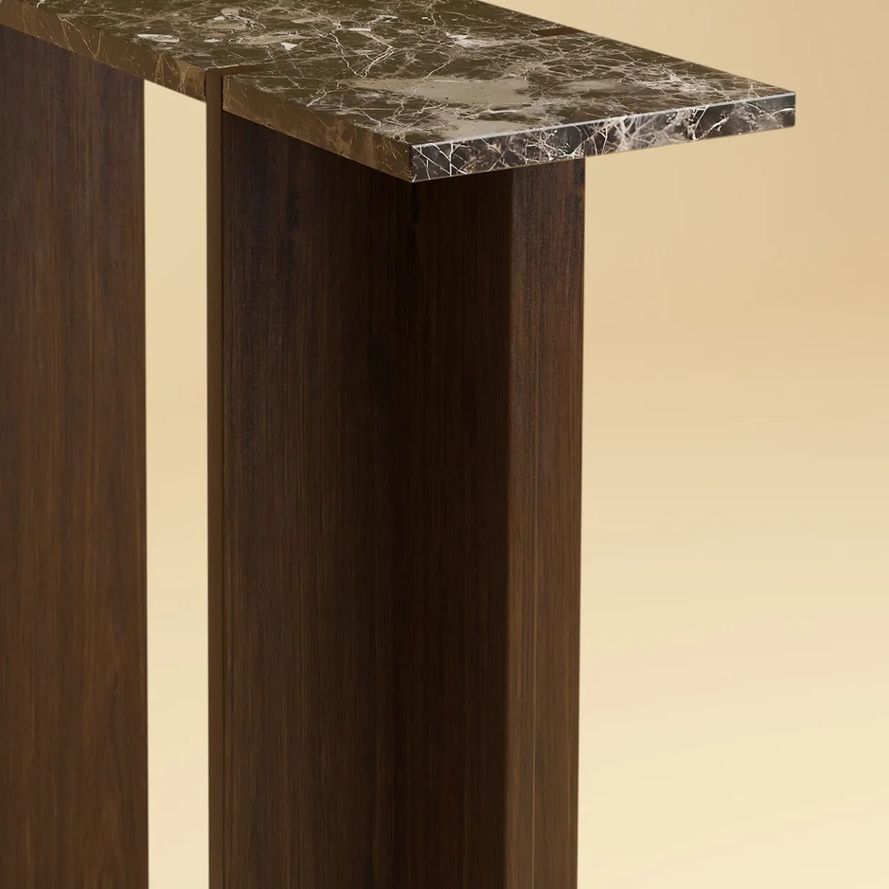 Lebanto Consoles<Maha Emperador Marble and Oak Wood Console