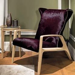 Provasi Lounge Chairs<Mahogany and Jacquard Armchair