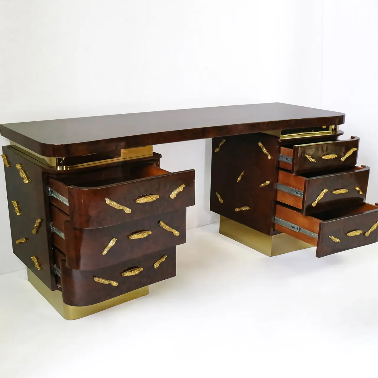 Luca Polato Desk & Writing Tables<Mahogany Briar Root Writing Desk