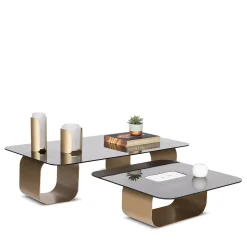 FROMM. Coffee Tables<Maiz Small Glass and Steel Coffee Table