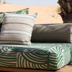 Jwana Hamdan Outdoor Chaises & Daybeds|Outdoor Sofas & Benches<Majlis Green Composition 216L + Pouf Beige 121 Sofa