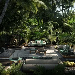 Jwana Hamdan Outdoor Sofas & Benches<Majlis Green Composition 216L + 235C Sofa