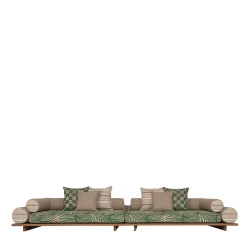 Jwana Hamdan Outdoor Sofas & Benches<Majlis Green Textile Sofa Composition 216L + 216R