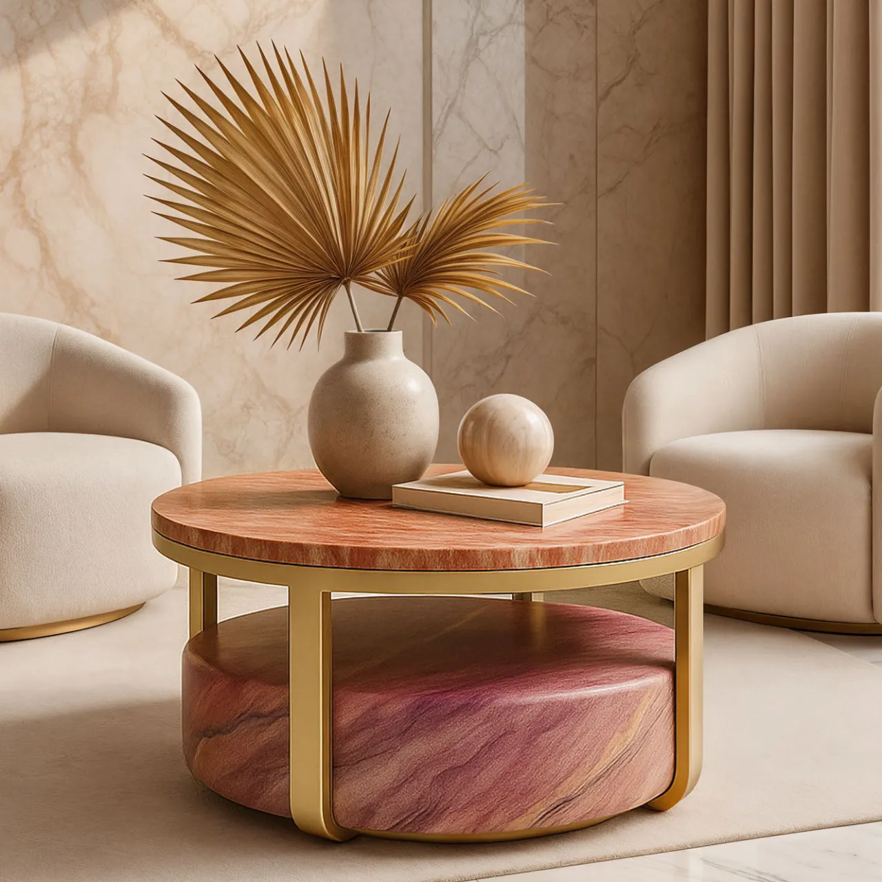 Giovannozzi Marmi Coffee Tables<Makaron Light Purple Quarzite Coffee Table by Ashley Gadeova