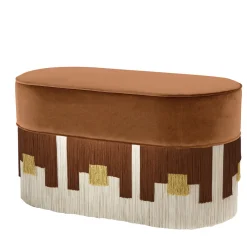 Lorenza Bozzoli Couture Benches<Mali Arc-Design Cognac-Hued Bench by Lorenza Bozzoli