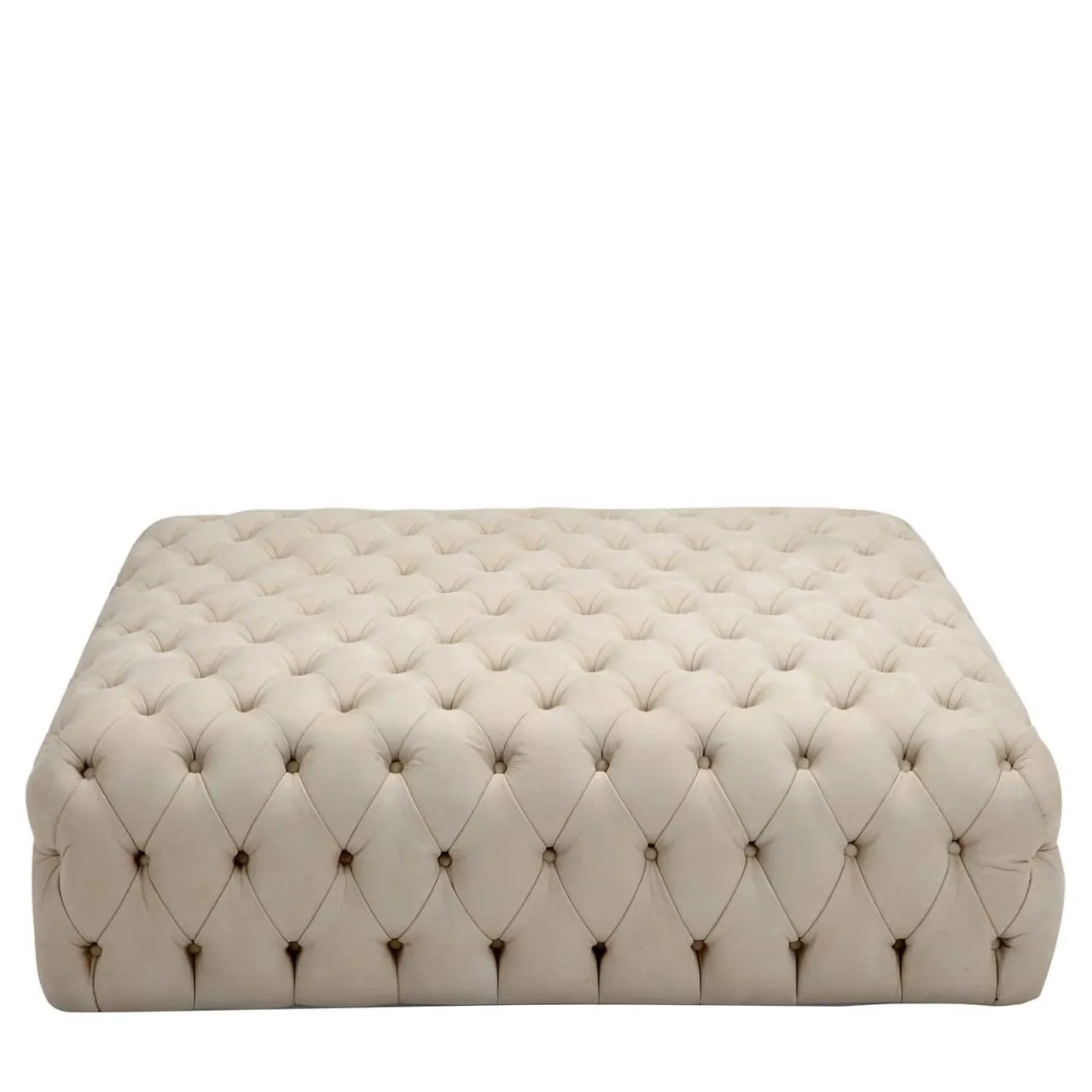 Domingo Salotti Ottomans & Poufs<Malvina Collection - White Large Square Capitonnè Pouf