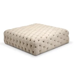Domingo Salotti Ottomans & Poufs<Malvina Collection - White Large Square Capitonnè Pouf
