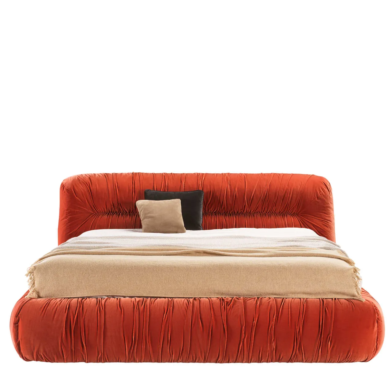 Ghidini 1961 Beds<Mambo Orange Velvet Bed by Lorenza Bozzoli