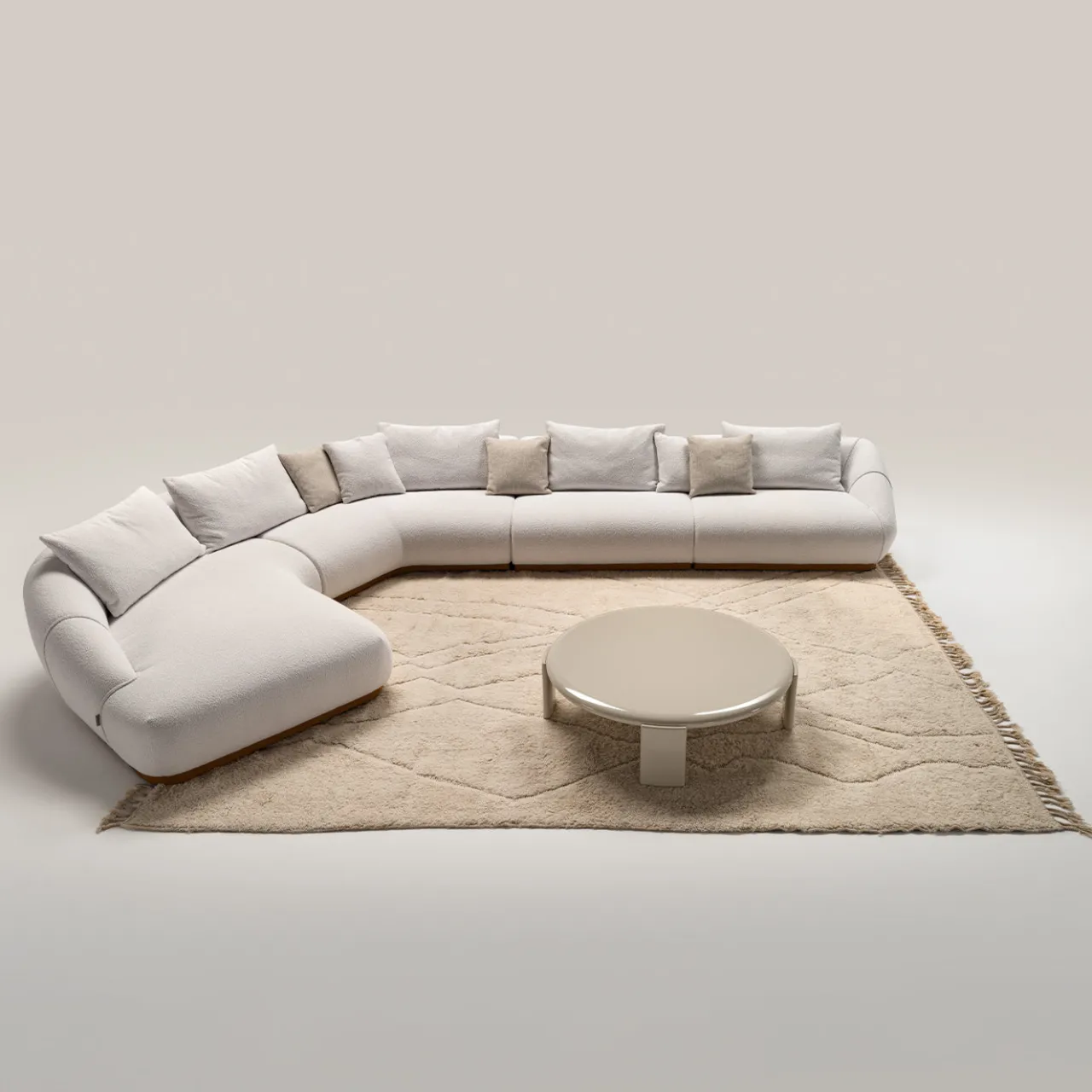 Ferri 1956 Sofas<Manila Modular Curved White Sofa by Palomba + Serafini #1