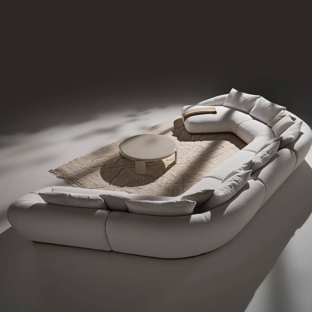 Ferri 1956 Sofas<Manila Modular Curved White Sofa by Palomba + Serafini #2